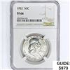 Image 1 : 1952 Franklin Half Dollar NGC PF66