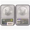 Image 2 : [2] 1995-1996 Silver Eagle NGC MS69