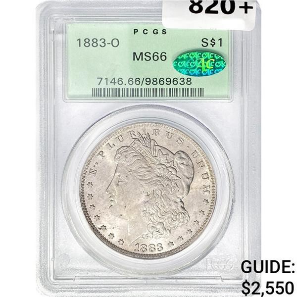 1883-O Morgan Silver Dollar PCGS MS66 CAC