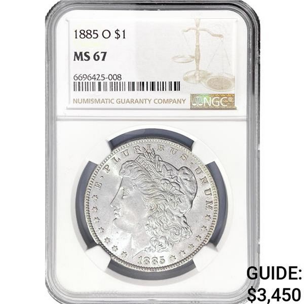 1885-O Morgan Silver Dollar NGC MS67