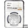 Image 1 : 1934 Silver Peace Dollar NGC MS65