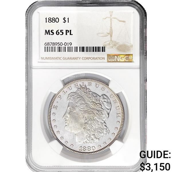 1880 Morgan Silver Dollar NGC MS65 PL