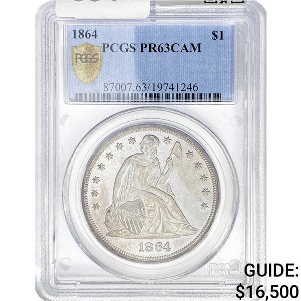 1864 Seated Liberty Dollar PCGS PR63 CAM