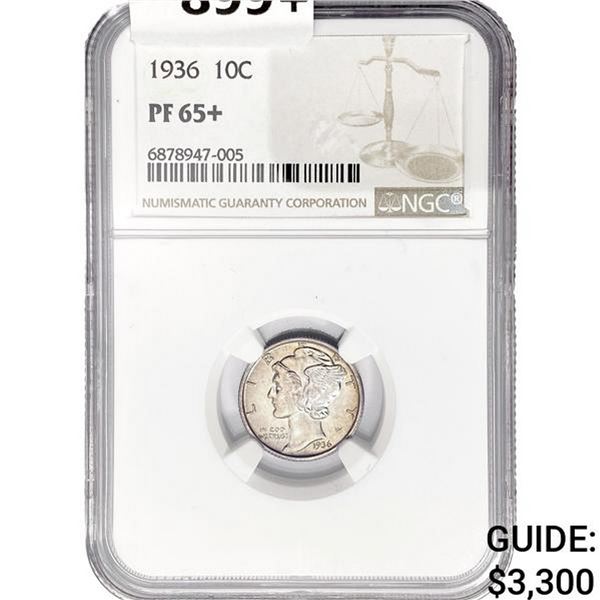 1936 Mercury Silver Dime NGC PF65+