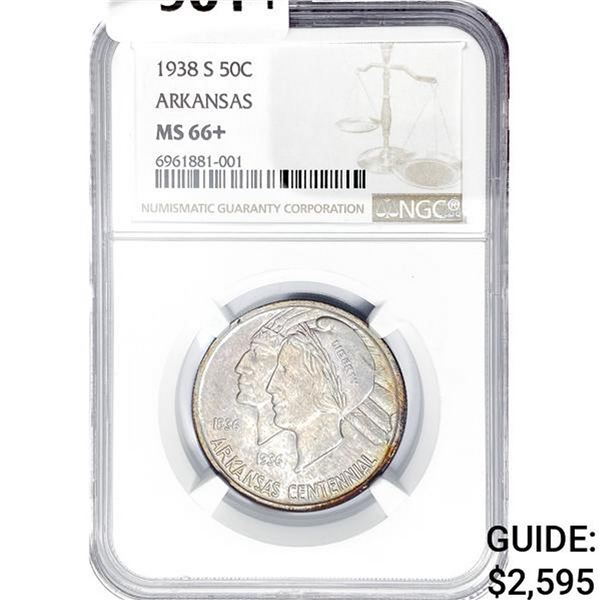 1938-S Arkansas Half Dollar NGC MS66+
