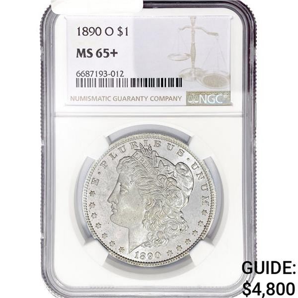 1890-O Morgan Silver Dollar NGC MS65+