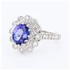 Image 2 : 1.59 ctw Tanzanite and 0.47 ctw Diamond 14K White Gold Ring