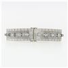 Image 4 : Vintage 18k White Gold 2.40 ctw Round Diamond 15mm Wide Brick Mesh Link Bracelet
