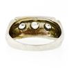 Image 7 : Men's Antique Art Deco 14K White Gold 0.75 ctw European Diamond 3 Stone Band Rin