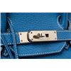 Image 5 : Hermes Blue Hydra Clemence Leather Birkin 35 Satchel Bag