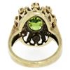 Image 5 : Vintage 14K Yellow Gold 2.43 ctw Oval Peridot Diamond & Black Enamel Halo Ring