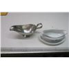 Image 1 : Amcrest “Caroline Pine” gravy boat and metal gravy boat