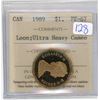 Image 1 : 1989, ICCS Graded Canadian 1 dollar loonie coin - PF-67
