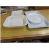 Image 2 : 1 KPM porcelain plate, corning ware blue cornflower loaf pan and 2 white plates