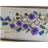 Image 2 : Vintage thistle crewel wall hanging paraon flowers painting (38"x17")