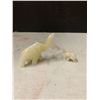 Image 1 : Vintage Hand Craved White Onyx Stone Elephants