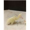 Image 2 : Vintage Hand Craved White Onyx Stone Elephants