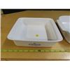 Image 2 : 2 vintage corning ware white cornflower print 2 quartz casserole dishes (no lids)