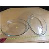 Image 1 : 2 pyrex vintage french oval casserole dishes clear glass