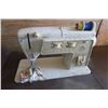 Image 4 : sewing machine desk with sewing machine and supplies - 33.5"x18"x32"