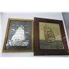 Image 1 : 2 vintage ship pictures in frames