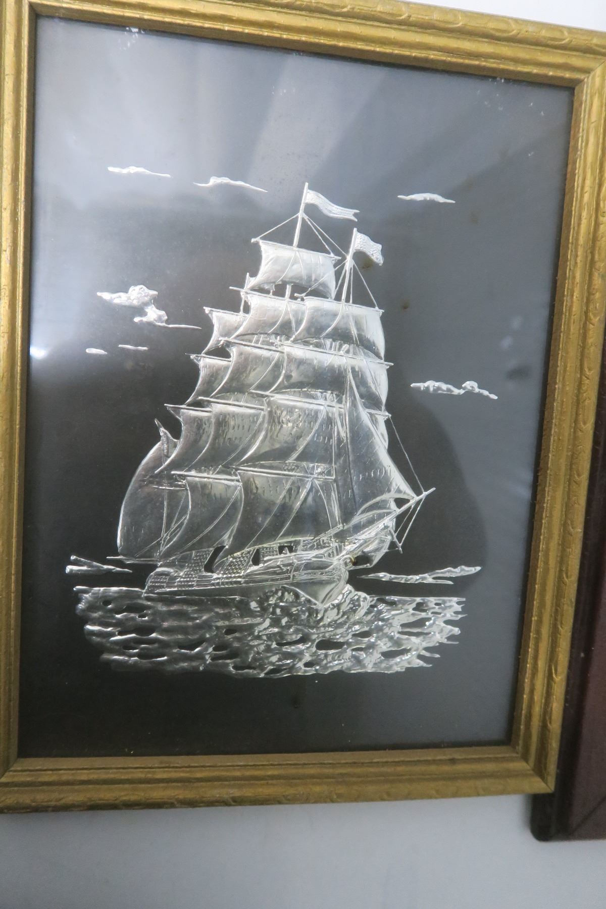 2 vintage ship pictures in frames Schmalz Auctions