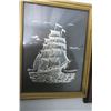 Image 2 : 2 vintage ship pictures in frames