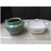 Image 1 : Vintage cookie jar and rare vintage corning ware blue cornflower casserole dish