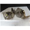 Image 1 : Pair of brass and glass wall sconce lights