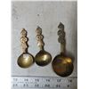 Image 1 : 3 vintage 1940 nabob coffee genie measuring spoons (brass)