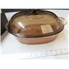 Image 2 : Corning visions covered roaster 4 quartz brown glass casserole (new)