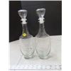 Image 1 : 2 vintage glass bottle decanters with stopper (10")
