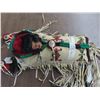 Image 4 : #1626 of 5000 plains indian doll on beaded feathered cradle