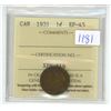 Image 1 : 1931 ICCS Graded, Canadian 1 cent penny coin - EF45