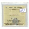 Image 1 : 1920 ICCS Graded, Canadian 5 cent silver coin - EF40