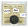 Image 1 : 1864 ICCS Graded, New Brunswick, Canadian 20 cent silver coin - VF30 - RARE!!