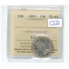 Image 1 : 1957 ICCS Graded, Canadian 25 cent silver coin - PL65