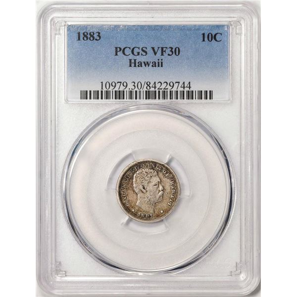 1883 Kingdom of Hawaii Dime Coin PCGS VF30