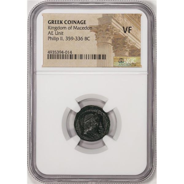 359-336 BC Kingdom of Macedon Philip II AE Unit Ancient Greek Coin NGC VF