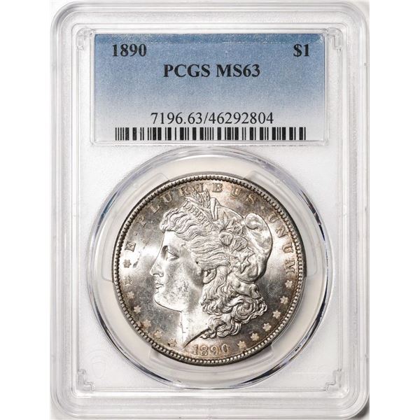 1890 $1 Morgan Silver Dollar Coin PCGS MS63