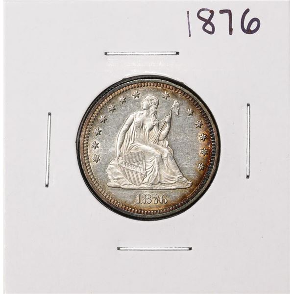 1876 Seated Liberty Quarter Coin Nice Toning