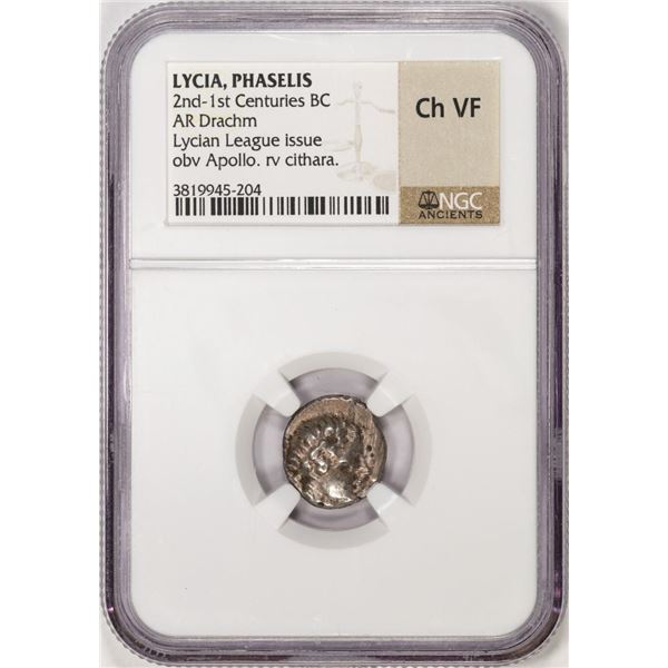 2nd-1st Centries BC Lycia Phaselis AR Drachm Ancient Coin NGC Ch VF