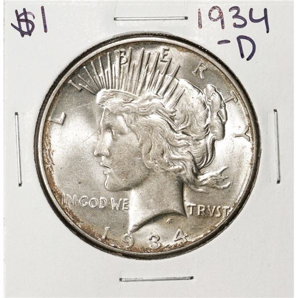 1934-D $1 Peace Silver Dollar Coin