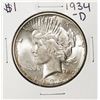 Image 1 : 1934-D $1 Peace Silver Dollar Coin