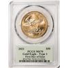 Image 2 : 2021 Type 1 $50 American Gold Eagle Coin PCGS MS70 FDOI Cleveland Signature