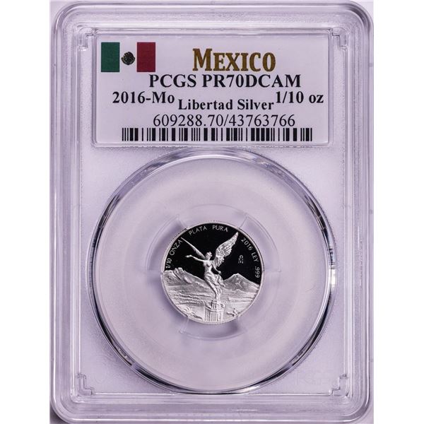 2016-Mo Mexico Proof 1/10 oz Silver Libertad Coin PCGS PR70DCAM