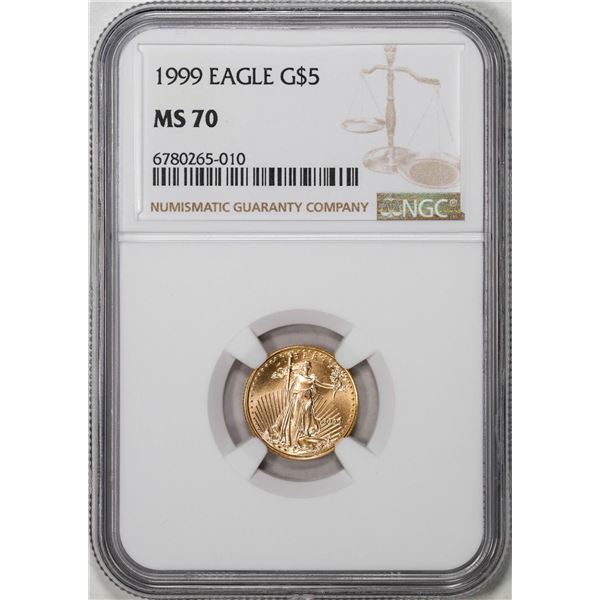 1999 $5 American Gold Eagle Coin NGC MS70