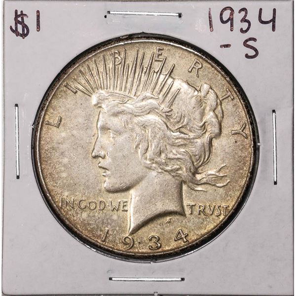 1934-S $1 Peace Silver Dollar Coin