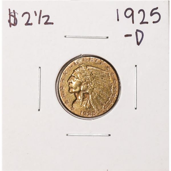 1925-D $2 1/2 Indian Head Quarter Eagle Gold Coin