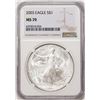 Image 1 : 2003 $1 American Silver Eagle Coin NGC MS70
